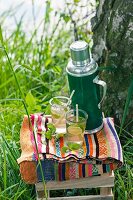 Lime iced tea for a picnic