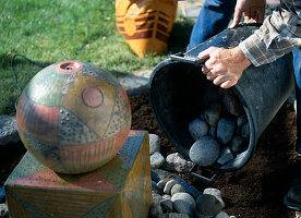 Installing water feature in the garden