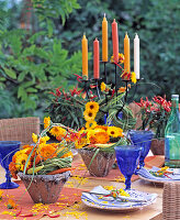 Rustic pots and candlesticks