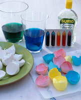Colored eggshells
