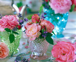 Rose in relief glass