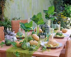 Table decoration with pumpkin