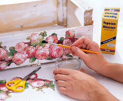 Fruit staircase with rose napkin decoration (4/6) (4/5)