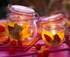 Cover glasses glued as lanterns