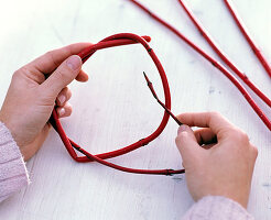 Candle in dogwood wreath (1/3)