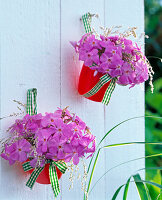 Colorful plastic cups as a wall hanger