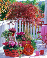 Red autumn balcony