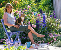 Pink 'Mary Rose', Delphinium Magic Fountain