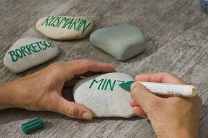 Stones as name tags for herbs