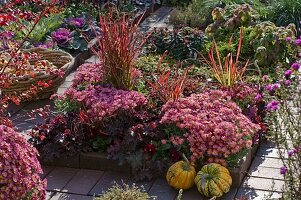 Flower bed with clinker frame