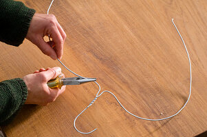 Chestnut heart on wire hanger