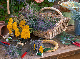 Dried flowers for wreath