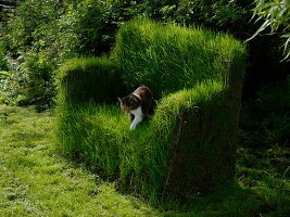 Grass sofa made of steel mesh and hare wire 6/6