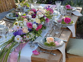 Lush flower table arrangement