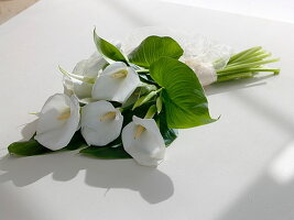 Wedding bouquet of Zantedeschia (Zimmer-Kalla)