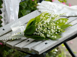 Small wedding bouquet of Convallaria majalis (Lily of the Valley)