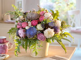 Autumn bouquet with artichokes (Cynara scolymus)