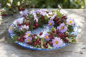 Asters and hawthorn wreath