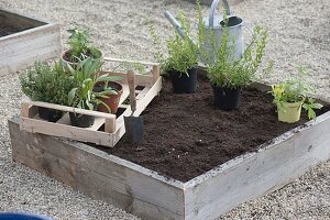 Building square flowerbeds on concrete paving