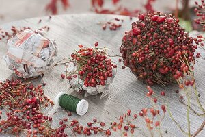 Floristic decorations with finds from the autumn forest