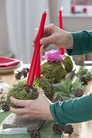 Moss balls as table decoration