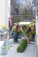 Balkon durch die Jahreszeiten