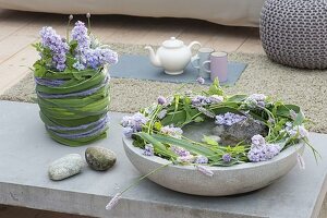 Syringa (Lilac), Veronica (Speedwell), Chives (Allium)