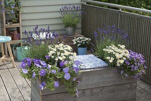 Homemade planter with integrated bench