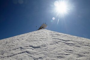 Sea salt extraction in the Camargue region of France, salt mountains for table salt