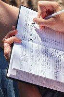 The guest book at Wednesday Lake in British Columbia, Canada