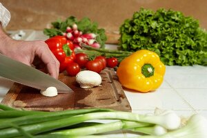 Man Chopping Vegetables