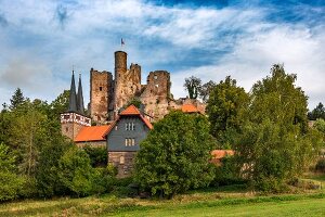 The ruins of Hanstein Castle in Thuringia, Germany