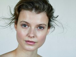 A portrait of a woman not wearing any make-up