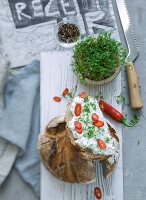 Bread with cheese and herbs