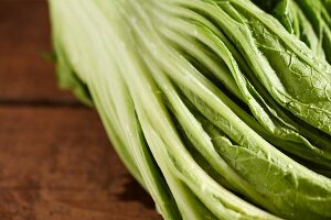 Fresh pak choy with water droplets