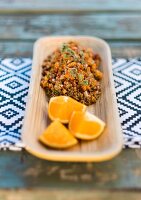 Fruity quinoa salad with pear and orange