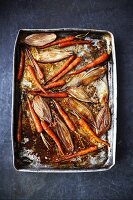 Roasted carrots and shallots