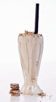 Halva milkshake in a glass with a straw (Lebanon)