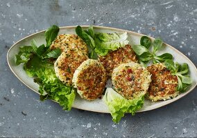 Cauliflower patties with bacon