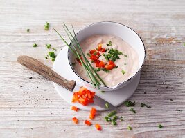 Red pepper and herb dip