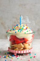 A quick and easy birthday cake in a glass