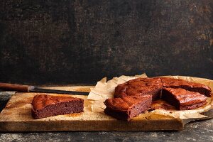 A quick and easy chocolate cake made from three ingredients - chocolate, butter and eggs