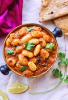 Lima bean and tomato curry with coriander