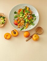 Carrot and chickpea salad with apricots