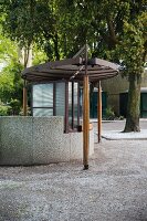 The ticket booth for the Biennale grounds, Venice, Italy