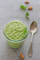 Zucchini pesto in a glass