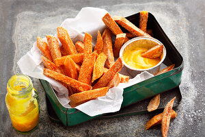 Sweet potato fries with a mango dip