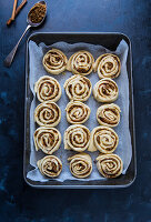 Cinnamon rolls are ready to bake