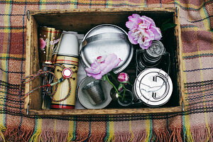 An Indian picnic in a wooden box