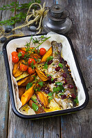 Baked trout with vegetables
